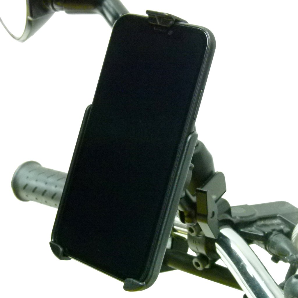 M8 - M10 Motorcycle Mirror Mount with Dedicated RAM Holder for iPhone SE 2 (2020) (sku 53351) - BuyBits Ltd UK