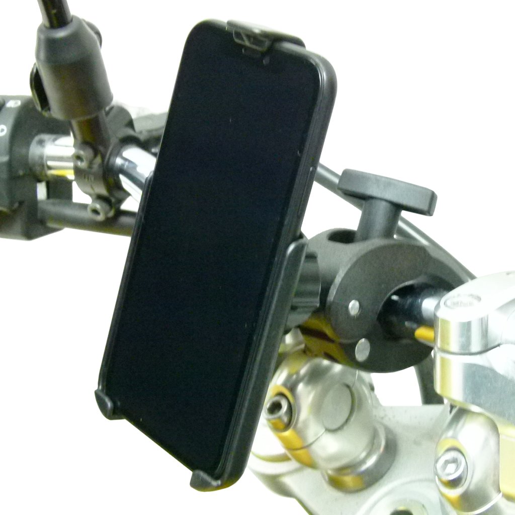 Robust Motorbike Clamp Mount with Dedicated RAM Holder for iPhone 11 (sku 50293) - BuyBits Ltd UK