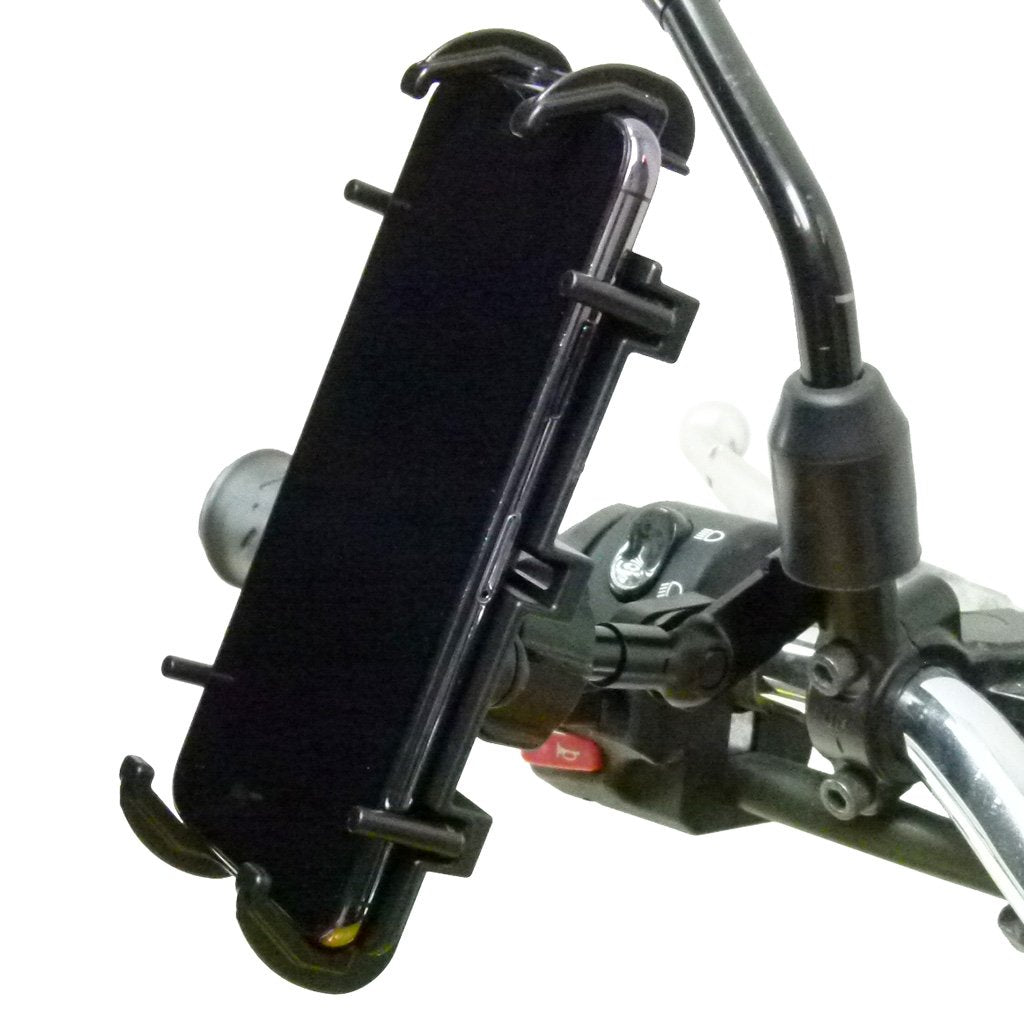 Motorcycle M8 - M10 Mirror Mount &amp; Quick Grip Holder for iPhone XS (sku 52259) - BuyBits Ltd UK