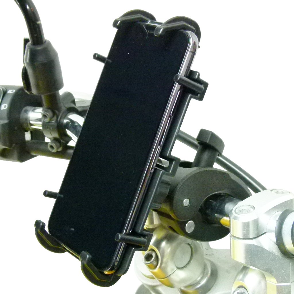 Robust Motorbike Clamp Mount &amp; Quick Grip XL Holder for Samsung Galaxy S20 (sku 52490) - BuyBits Ltd UK