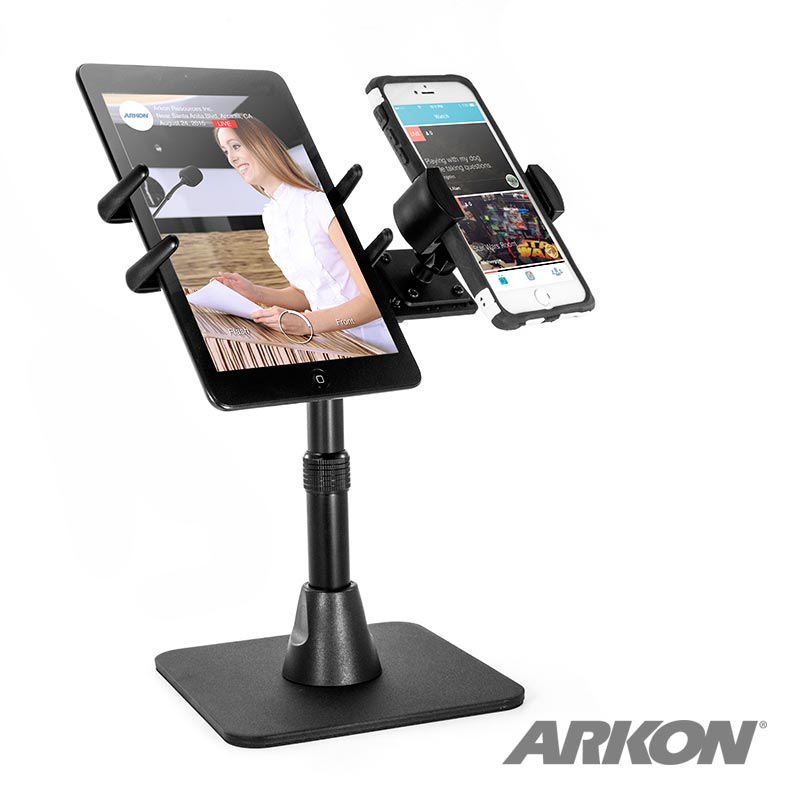 TWBHD8SM6 ARKON TW Broadcaster Midsize Table &amp; Phone Mount Holder for Live Mobile Broadcasting (sku 32998)