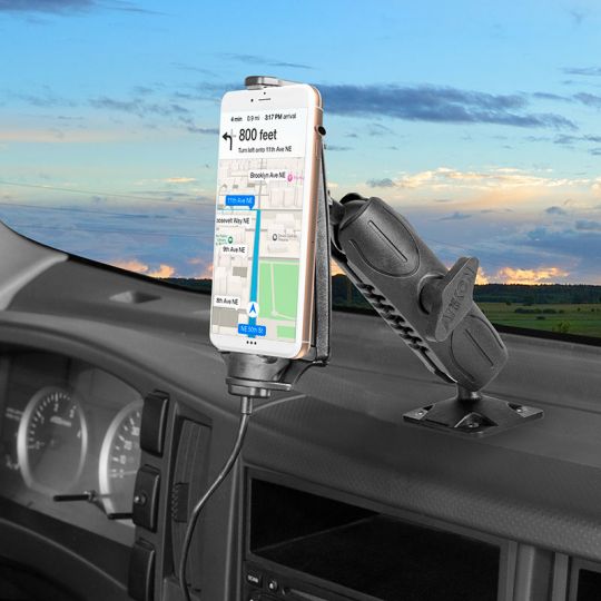 Arkon AIB751RM Charging Car Phone Dock Bundle with Drill-Base Mount Option for Android (sku 37959)