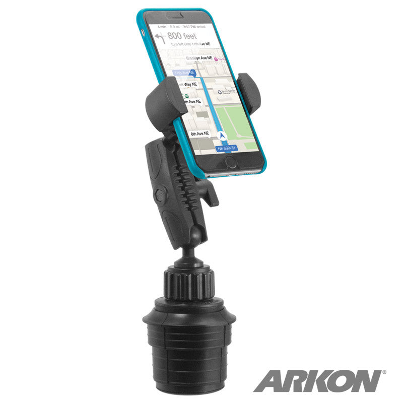Arkon XLRM023 Car Cup Holder Phone and Midsize Tablet Mount for iPhone 8 Plus, 7 Plus, 6 Plus, Galaxy Tab (sku 41101)