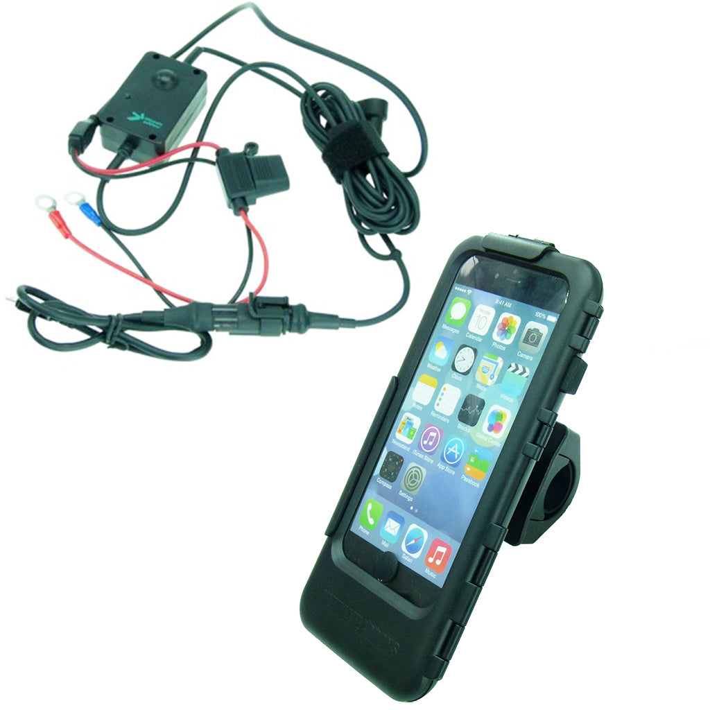 Waterproof Motorcycle Hardwire Powered PRO Mount Kit for iPhone 8 PLUS 5.5 (sku 44554)