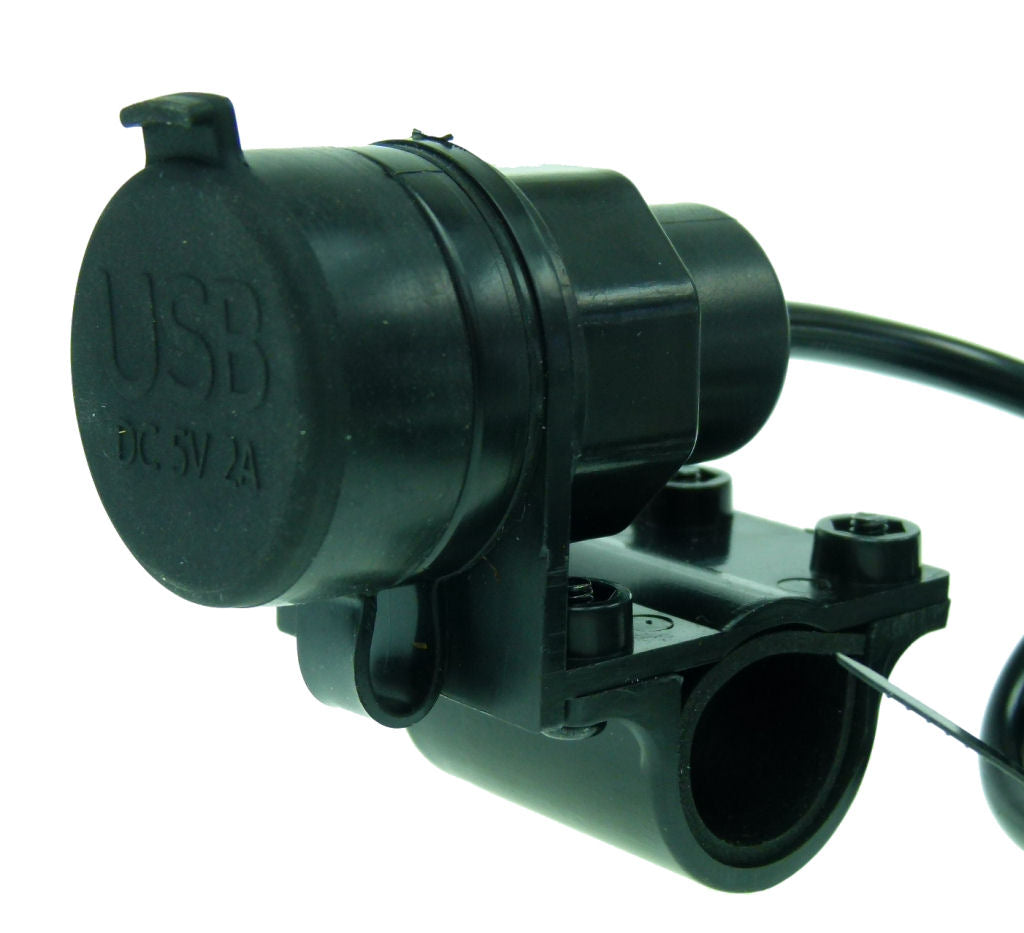 Weatherproof Fused Double USB Motorcycle Hardwire for GPS &amp; Phones (sku 19748)