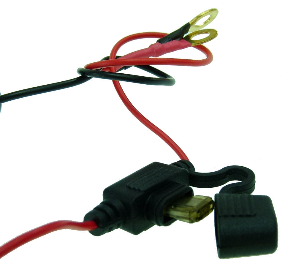Weatherproof Fused Double USB Motorcycle Hardwire for GPS &amp; Phones (sku 19748)