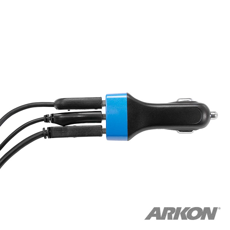 ARKON TW Broadcaster Triple USB Car Charger with 3 USB Ports for iPhone, Smartphone, or Tablet CLA21228  (sku 34442)
