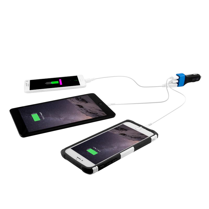 ARKON TW Broadcaster Triple USB Car Charger with 3 USB Ports for iPhone, Smartphone, or Tablet CLA21228  (sku 34442)