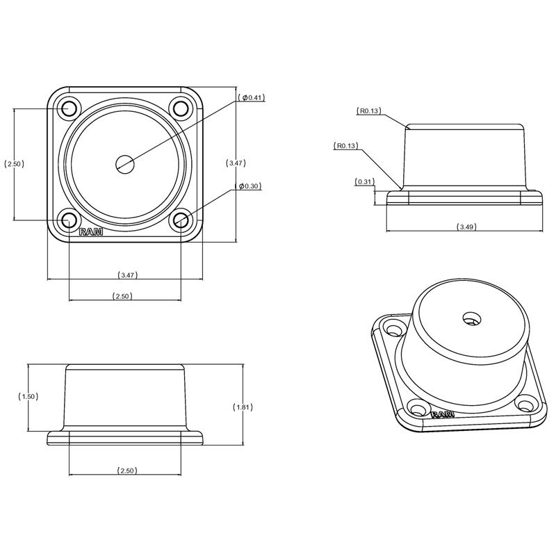 RAM Horizontal 6" Swing Arm Mount with Swivel Socket Arm (RAM-109HS-4U) (sku 55110) - BuyBits Ltd UK