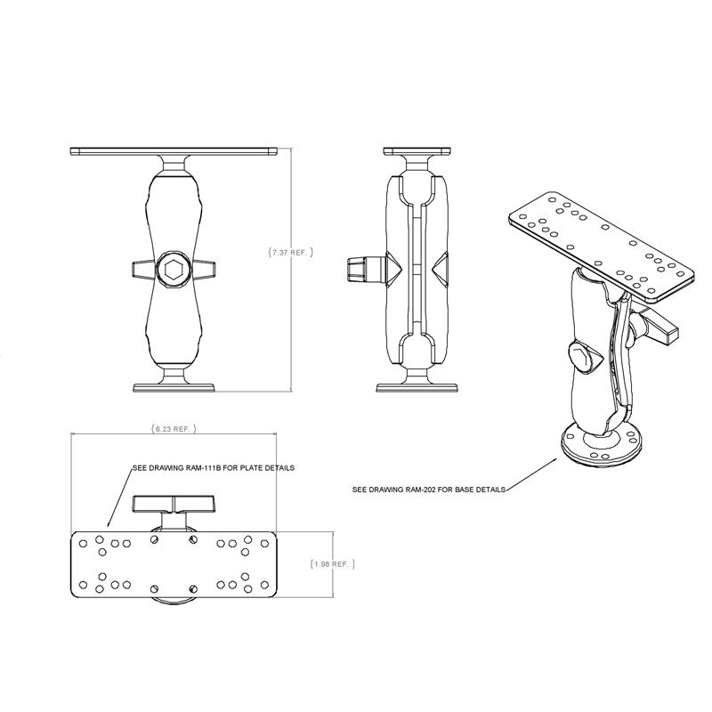 RAM Drill-Down Marine Electronic Mount (RAM-111U) (sku 54657) - BuyBits Ltd UK