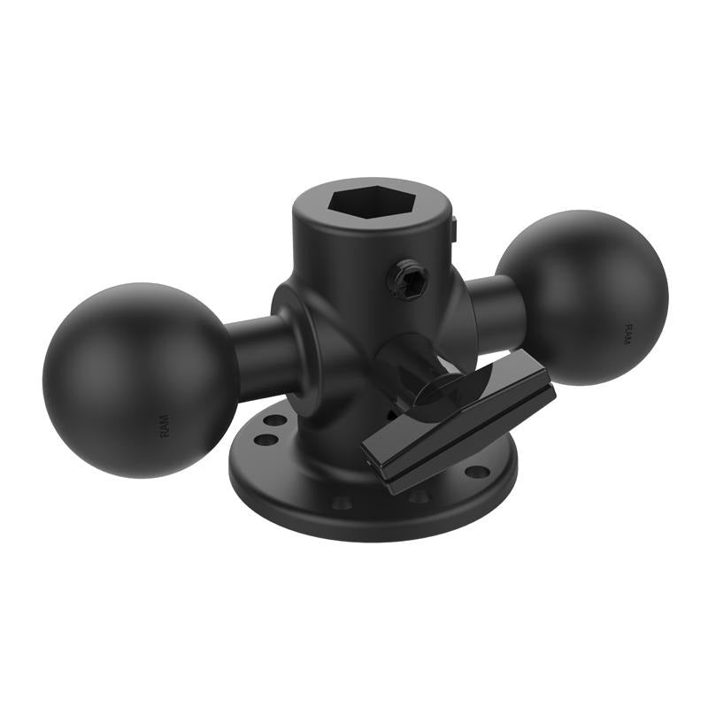 RAM Double Ball Adapter with Round Base and Knob (RAM-217U) (sku 55128) - BuyBits Ltd UK