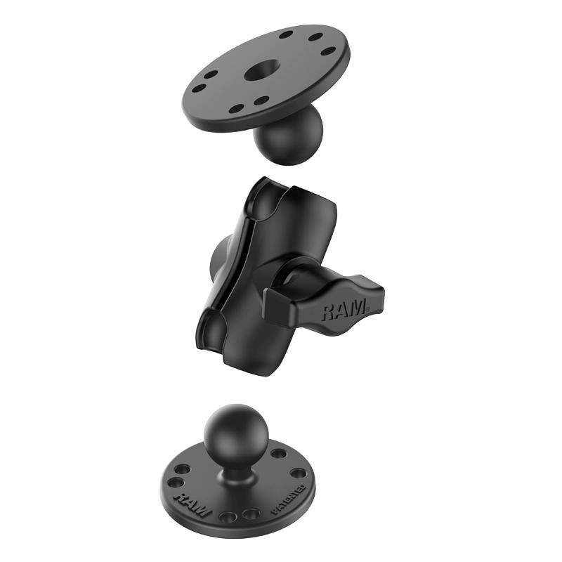 RAM Universal Double Ball Mount with Two Round Plates (RAM-B-101U-A) (sku 54849) - BuyBits Ltd UK