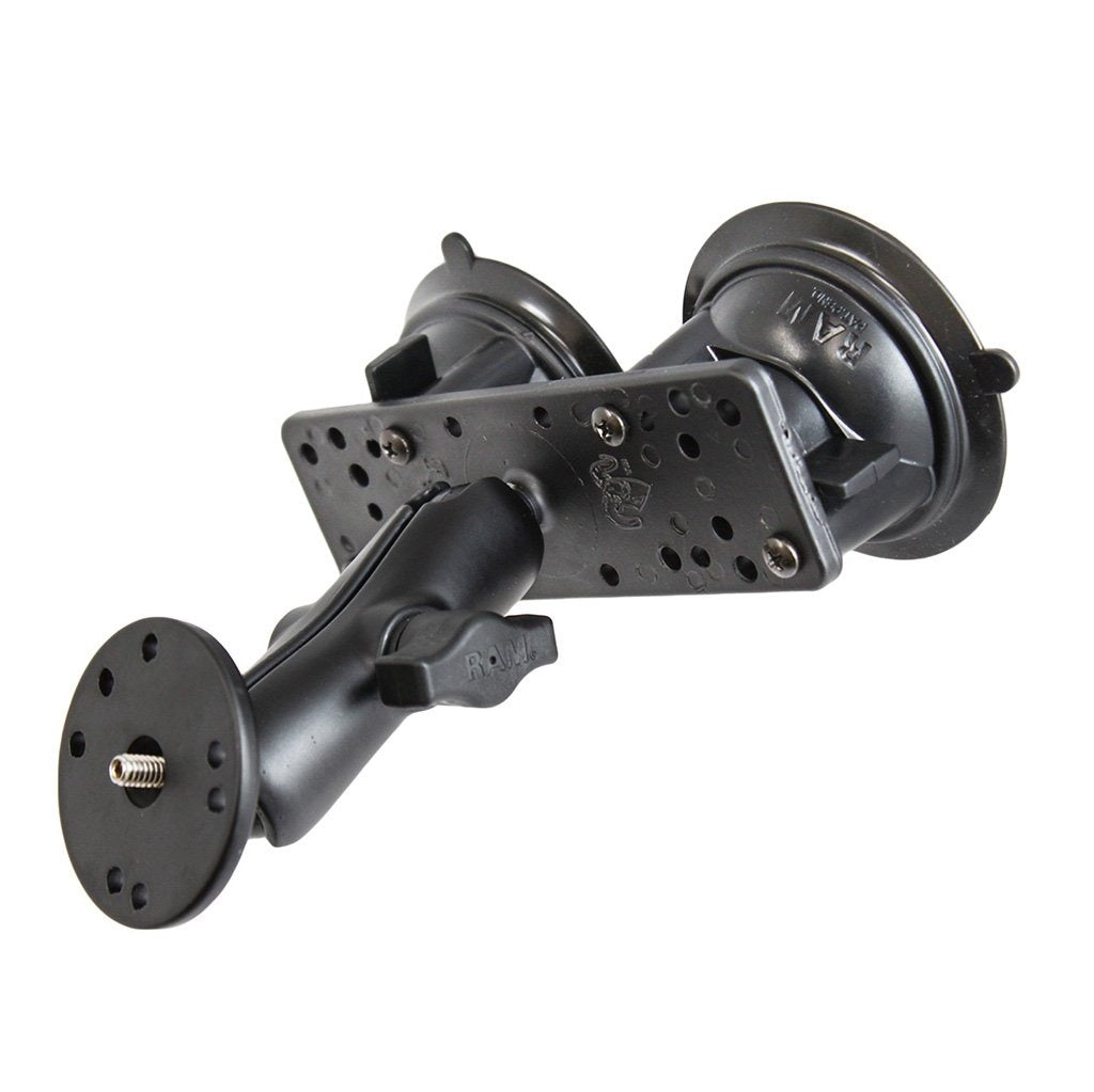 RAM Twist-Lock Dual Suction Mount with 1-4"-20 Male Threaded Adapter (RAM-B-101U-BR1) (sku 54870) - BuyBits Ltd UK