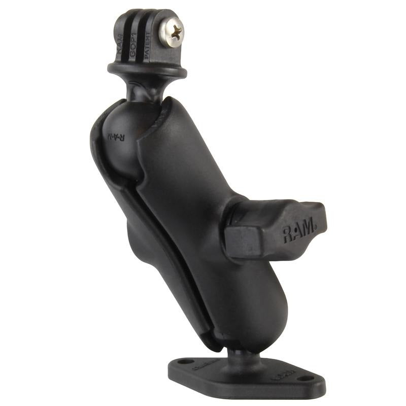 RAM Double Ball Diamond Plate Mount with Action Camera Adapter (RAM-B-102-GOP1U) (sku 51137) - BuyBits Ltd UK