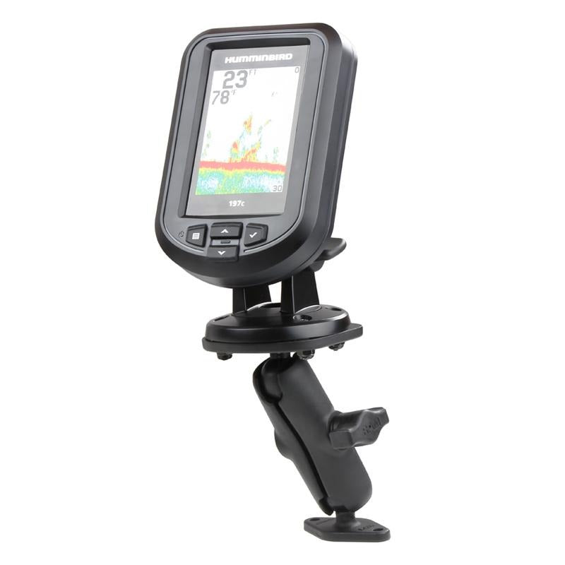 RAM Double Ball Diamond Plate Mount for Humminbird Piranha + More (RAM-B-107-1U-238) (sku 54647) - BuyBits Ltd UK