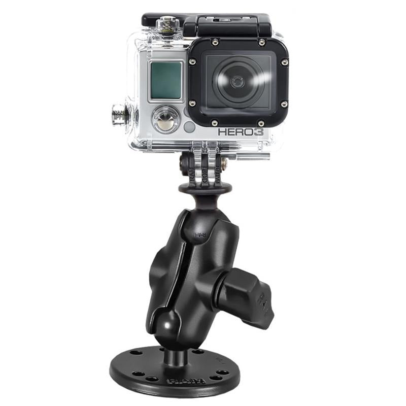 RAM Drill-Down Double Ball Mount with Universal Action Camera Adapter (RAM-B-138-A-GOP1U) (sku 51147) - BuyBits Ltd UK