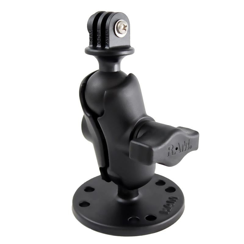 RAM Drill-Down Double Ball Mount with Universal Action Camera Adapter (RAM-B-138-A-GOP1U) (sku 51147) - BuyBits Ltd UK