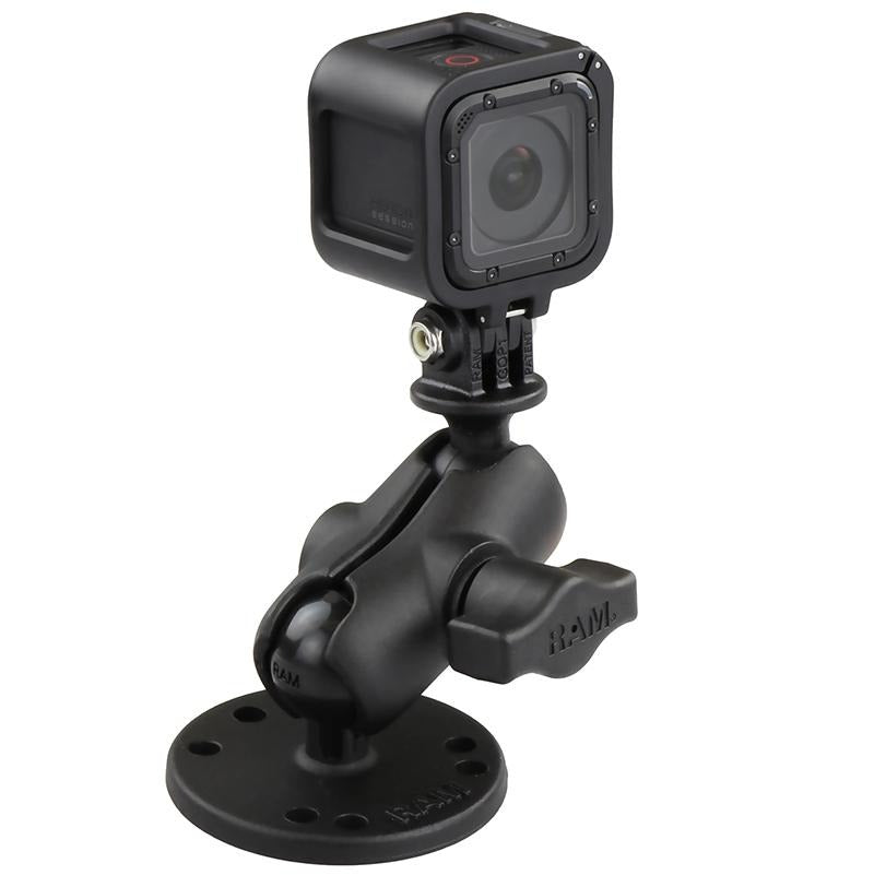 RAM Drill-Down Double Ball Mount with Universal Action Camera Adapter (RAM-B-138-A-GOP1U) (sku 51147) - BuyBits Ltd UK