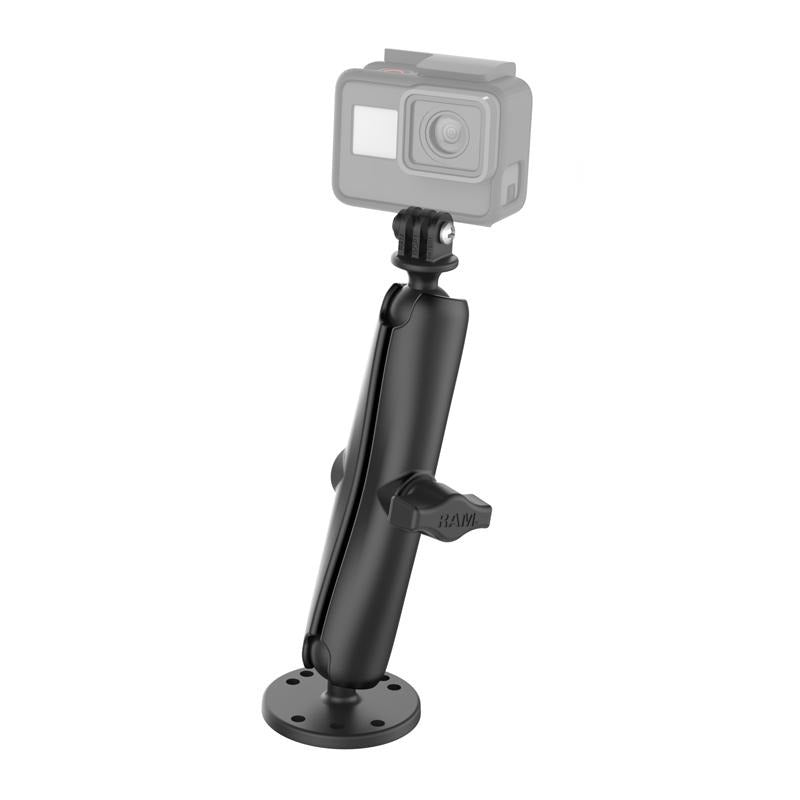 RAM Drill-Down Mount with Double Socket Arm with Action Camera Adapter (RAM-B-138-C-GOP1) (sku 51148) - BuyBits Ltd UK