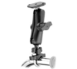 Handlebar U-Bolt 1inch Ball Mount with Standard Double Socket Arm and Diamond Base (sku 30643)