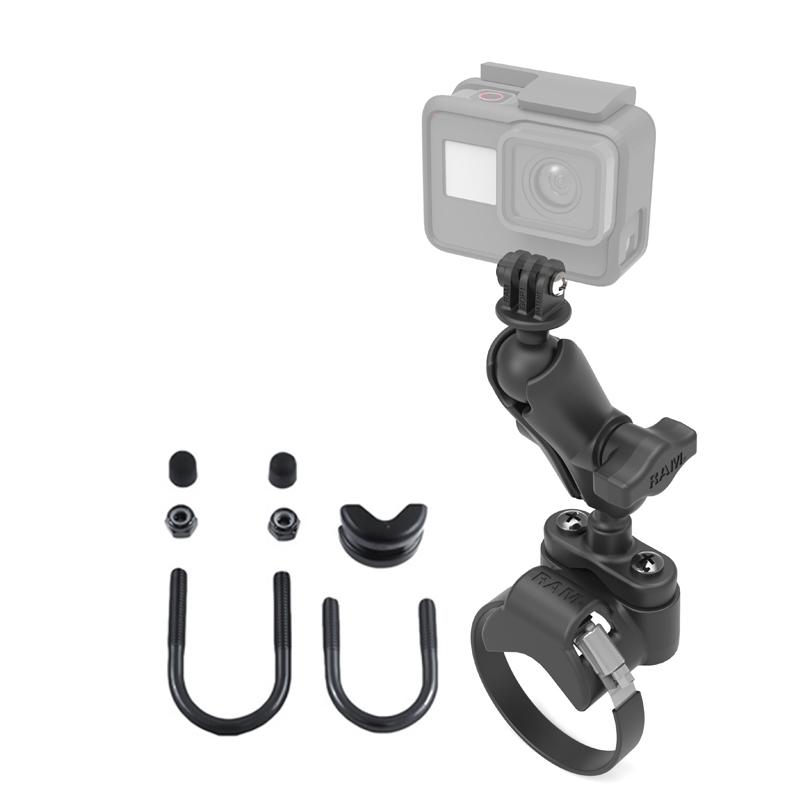 RAM ATV-UTV Handlebar U-Bolt Mount with Action Camera Adapter (RAM-B-149Z-2-GOP1U) (sku 51131) - BuyBits Ltd UK