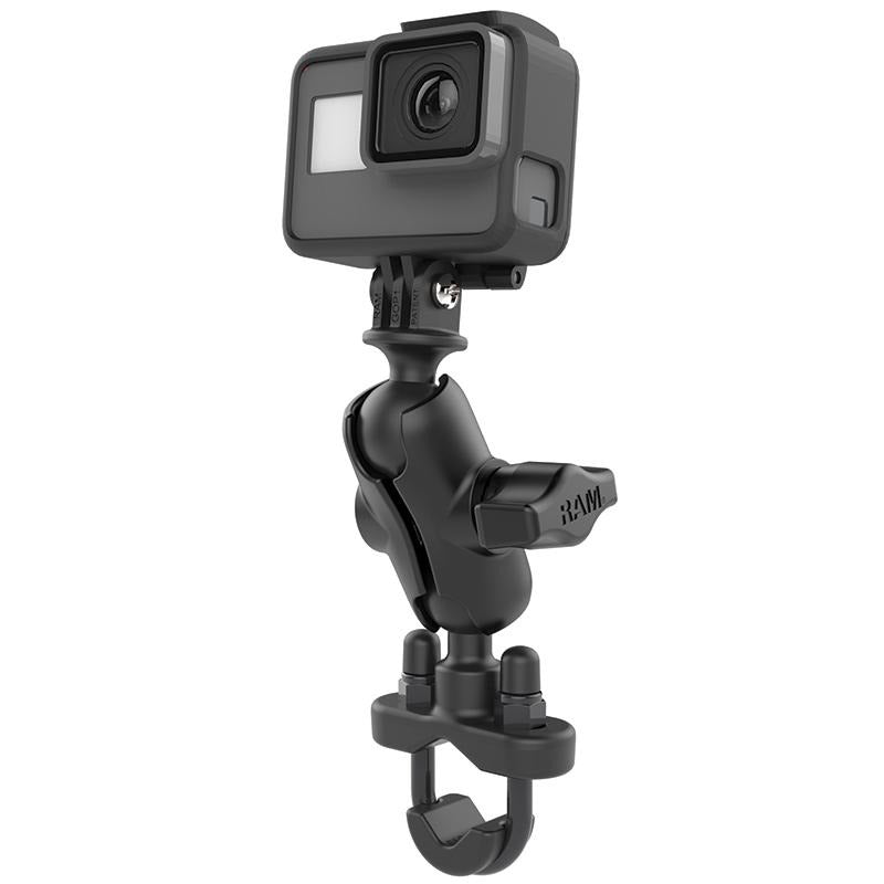 RAM Handlebar U-Bolt Double Ball Mount with Action Camera Adapter (RAM-B-149Z-A-GOP1U) (sku 51130) - BuyBits Ltd UK