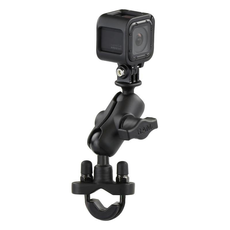 RAM Handlebar U-Bolt Double Ball Mount with Action Camera Adapter (RAM-B-149Z-A-GOP1U) (sku 51130) - BuyBits Ltd UK