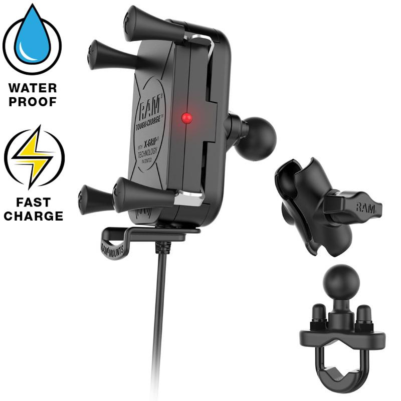 RAM Tough-Charge Waterproof Wireless Charging Motorcycle Mount (RAM-B-149Z-A-UN12W-V7M) (sku 53851) - BuyBits Ltd UK