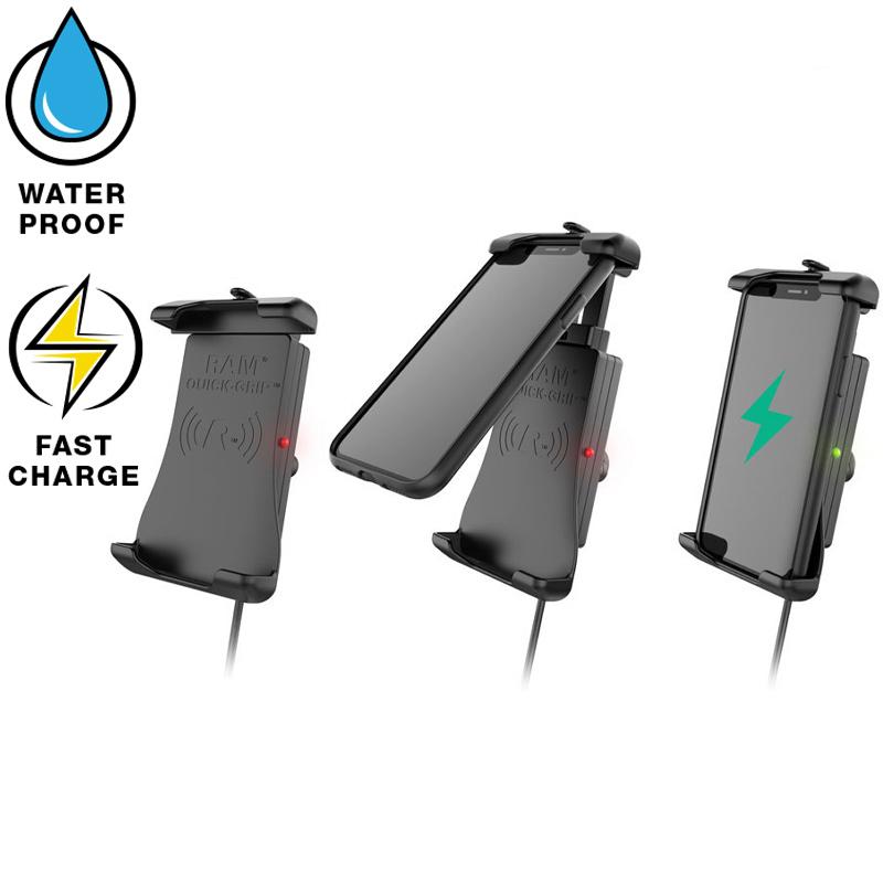 RAM Quick-Grip Waterproof Wireless Charging Handlebar Mount (RAM-B-166-UN12W) (sku 53850) - BuyBits Ltd UK