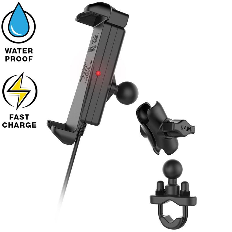 RAM Quick-Grip Waterproof Wireless Charging Handlebar Mount (RAM-B-149Z-A-UN14W-V7M) (sku 54092) - BuyBits Ltd UK