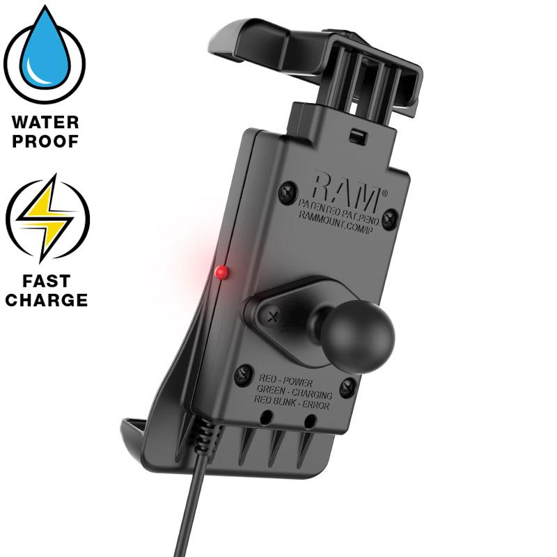 RAM Quick-Grip Waterproof Wireless Charging Handlebar Mount (RAM-B-166-UN12W) (sku 53850) - BuyBits Ltd UK