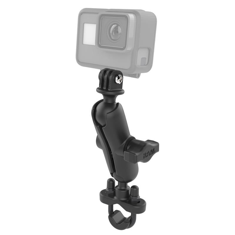 RAM Handlebar U-Bolt Double Ball Mount with Action Camera Adapter (RAM-B-149Z-GOP1U) (sku 51135) - BuyBits Ltd UK