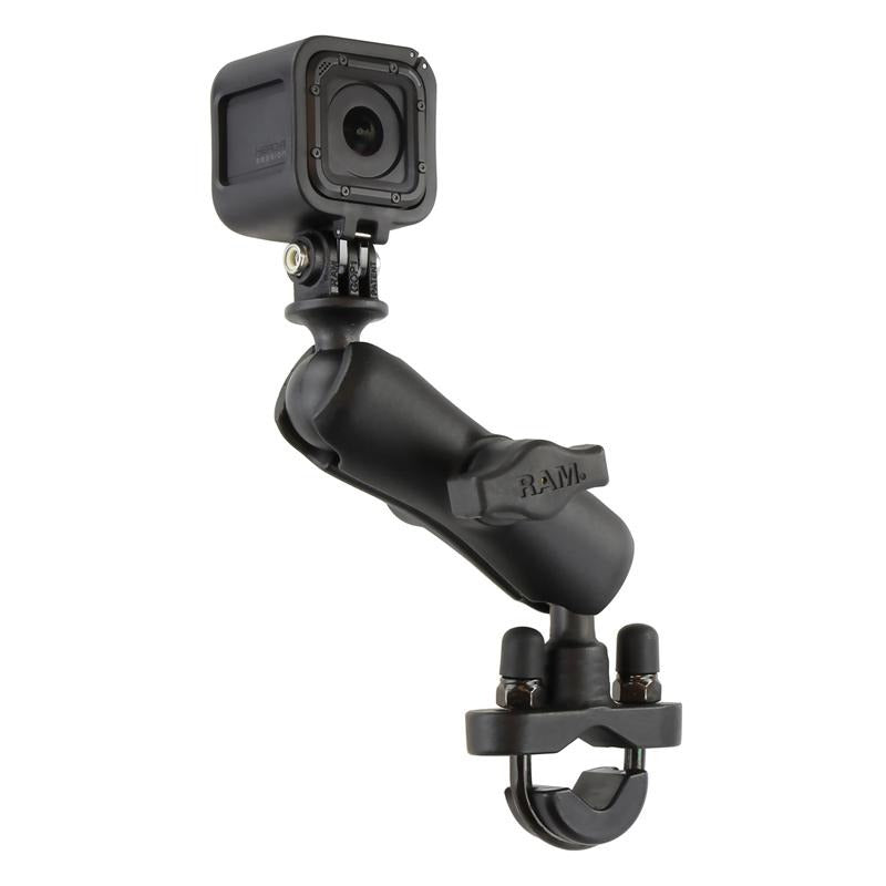 RAM Handlebar U-Bolt Double Ball Mount with Action Camera Adapter (RAM-B-149Z-GOP1U) (sku 51135) - BuyBits Ltd UK