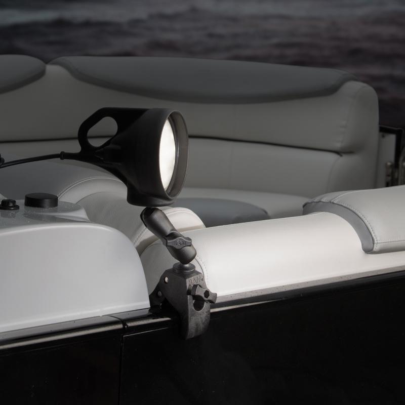 RAM Tough-Claw Double Ball Mount with LED Spotlight (RAM-B-152B) (sku 54079) - BuyBits Ltd UK