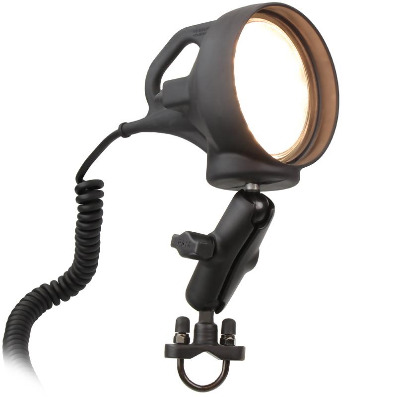 RAM Handlebar U-Bolt Mount with LED Spotlight (RAM-B-152R) (sku 54080) - BuyBits Ltd UK