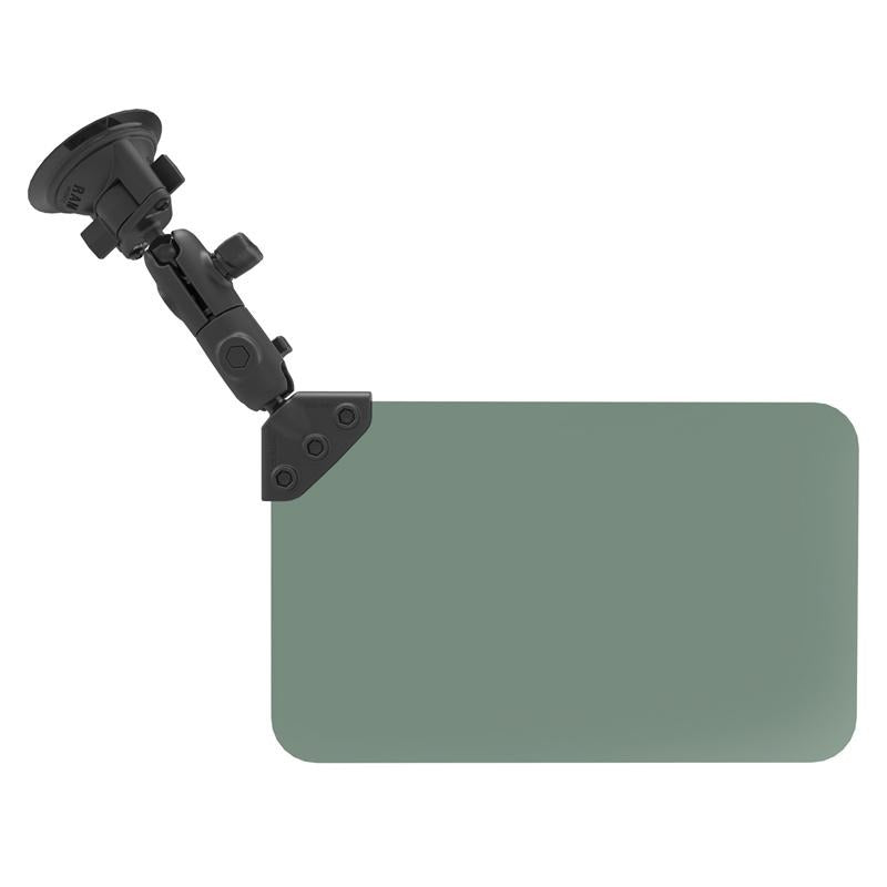 RAM Twist-Lock Suction Cup Mount with Swivel Socket Arm &amp; Sun Visor (RAM-B-166-326-VIS-G1U) (sku 54842) - BuyBits Ltd UK