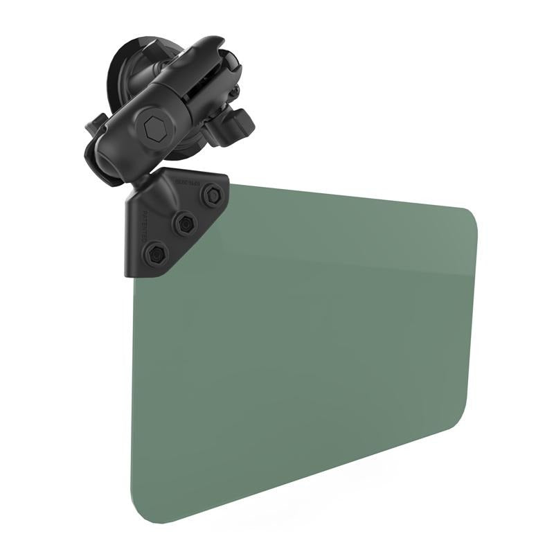 RAM Twist-Lock Suction Cup Mount with Swivel Socket Arm &amp; Sun Visor (RAM-B-166-326-VIS-G1U) (sku 54842) - BuyBits Ltd UK