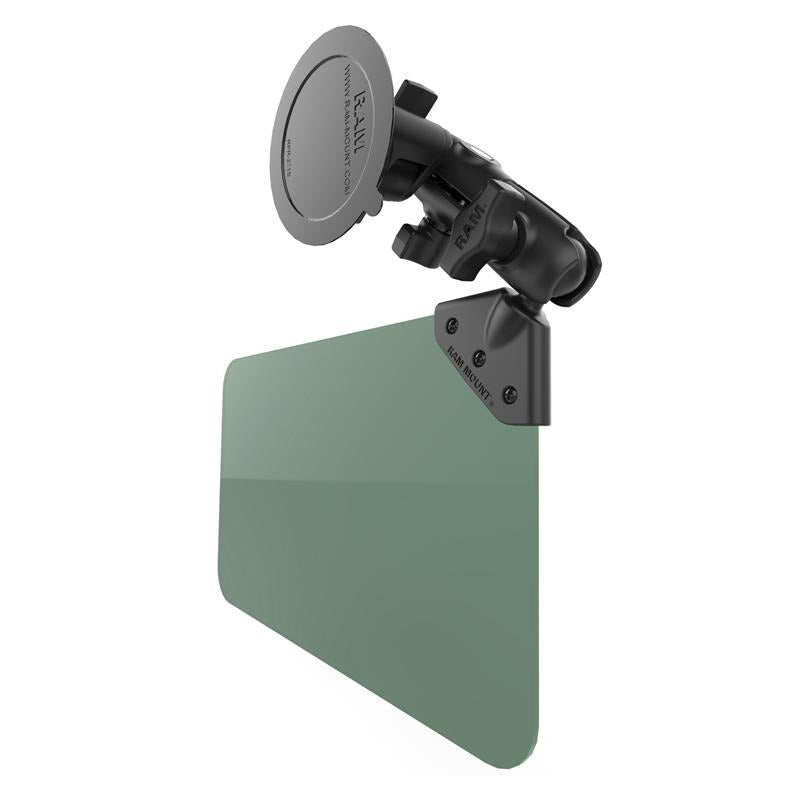 RAM Twist-Lock Suction Cup Mount with Swivel Socket Arm &amp; Sun Visor (RAM-B-166-326-VIS-G1U) (sku 54842) - BuyBits Ltd UK