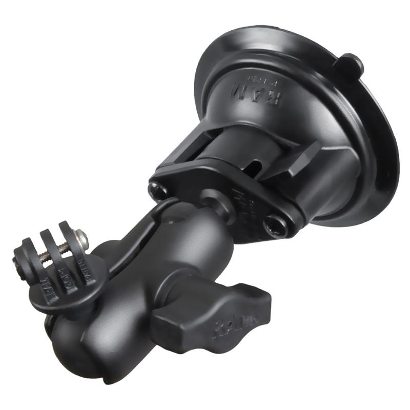 RAM Twist-Lock Suction Cup Mount with Universal Action Camera Adapter (RAM-B-166-A-GOP1U) (sku 51128) - BuyBits Ltd UK