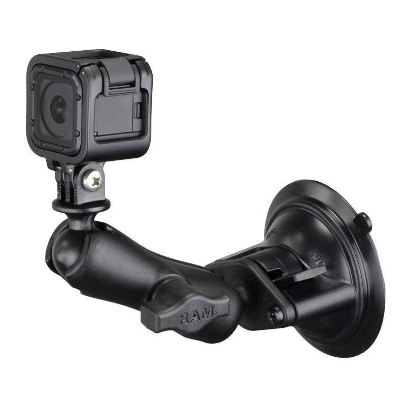 RAM Twist-Lock Suction Cup Mount with Universal Action Camera Adapter (RAM-B-166-GOP1U) (sku 51139) - BuyBits Ltd UK