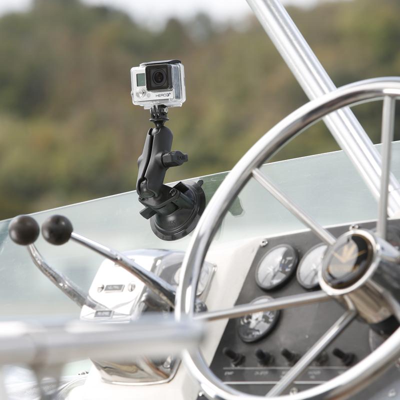 RAM Twist-Lock Suction Cup Mount with Universal Action Camera Adapter (RAM-B-166-GOP1U) (sku 51139) - BuyBits Ltd UK
