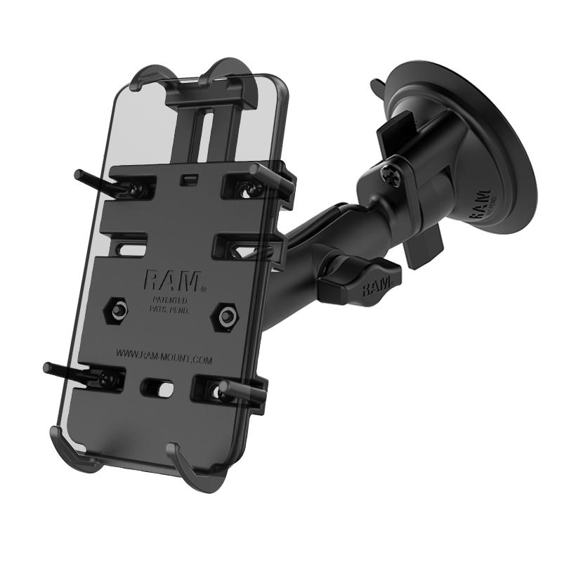RAM Quick-Grip Phone Mount with RAM Twist-Lock Suction Cup Base (RAM-B-166-PD3) (sku 50921) - BuyBits Ltd UK