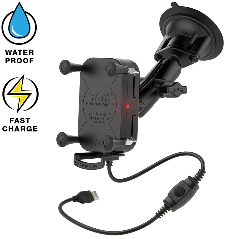 RAM Tough-Charge Waterproof Wireless Charging Suction Cup Mount (RAM-B-166-UN12W) (sku 53849) - BuyBits Ltd UK