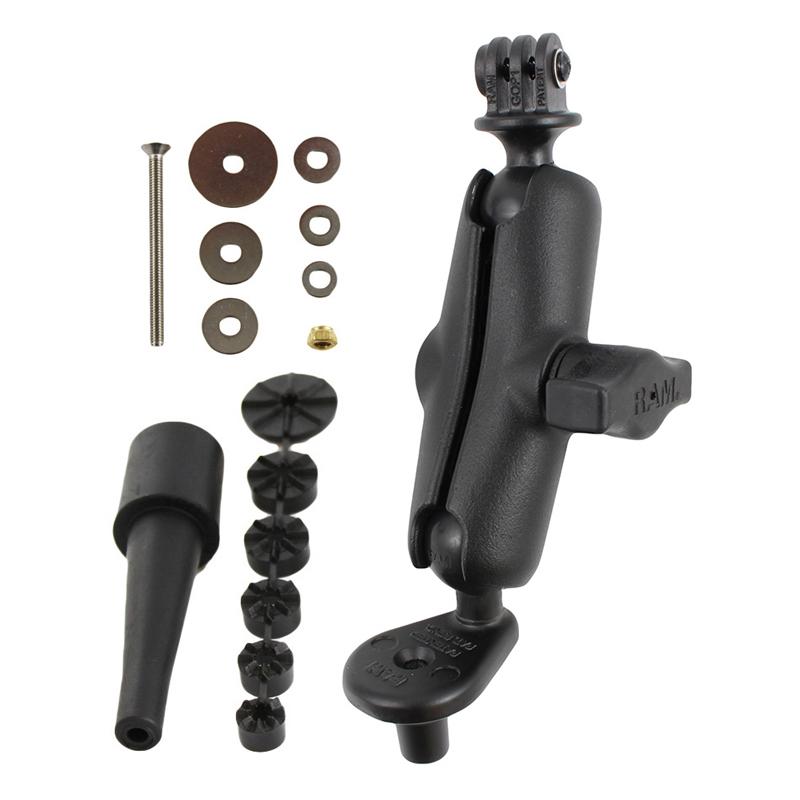 RAM Motorcycle Fork Stem Mount with Universal Action Camera Adapter (RAM-B-176-GOP1U) (sku 51144) - BuyBits Ltd UK