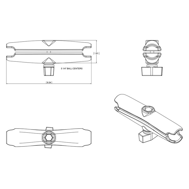 RAM Double Socket Arm (RAM-B-201U-C) (sku 53940) - BuyBits Ltd UK