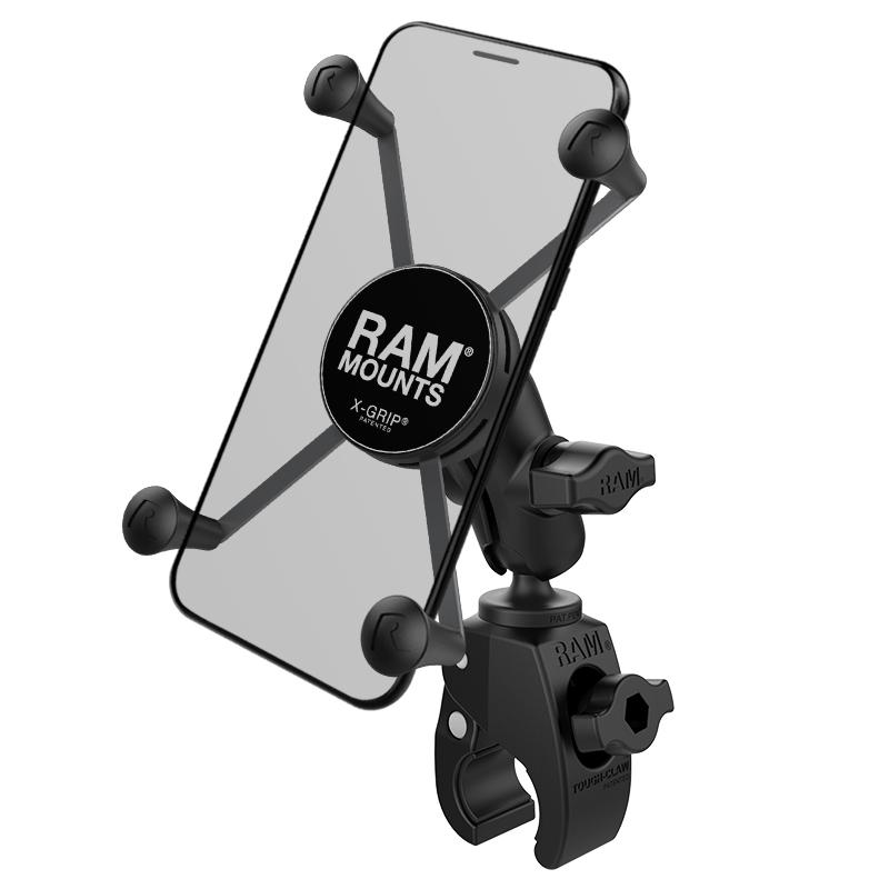 RAM X-Grip Large Phone Mount with RAM Tough-Claw Small Clamp Base (RAM-B-400-A-HOL-UN10BU) (sku 53806) - BuyBits Ltd UK