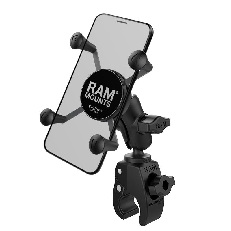 RAM X-Grip Phone Mount with RAM Tough-Claw Small Clamp Base (RAM-B-400-A-HOL-UN7BU) (sku 50937) - BuyBits Ltd UK