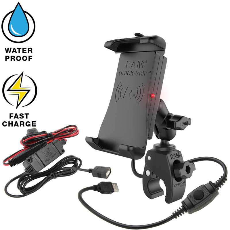 RAM Quick-Grip Waterproof Wireless Charging Mount with Tough-Claw (RAM-B-400-A-UN14W-V7M) (sku 53852) - BuyBits Ltd UK