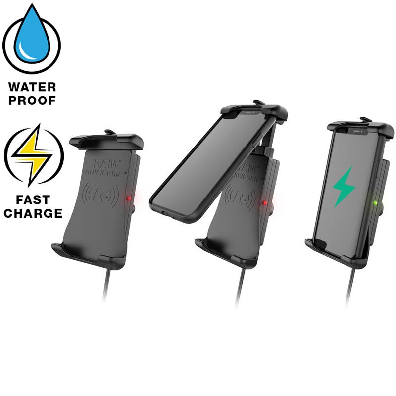 RAM Quick-Grip Waterproof Wireless Charging Mount with Tough-Claw (RAM-B-400-A-UN14W-V7M) (sku 53852) - BuyBits Ltd UK