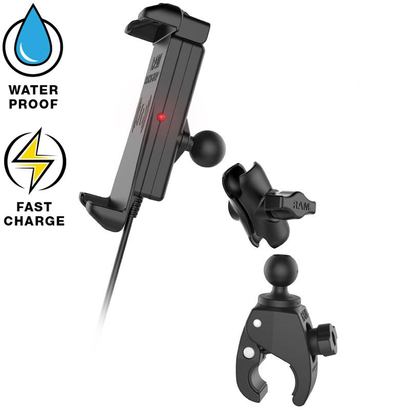 RAM Quick-Grip Waterproof Wireless Charging Mount with Tough-Claw (RAM-B-400-A-UN14W-V7M) (sku 53852) - BuyBits Ltd UK